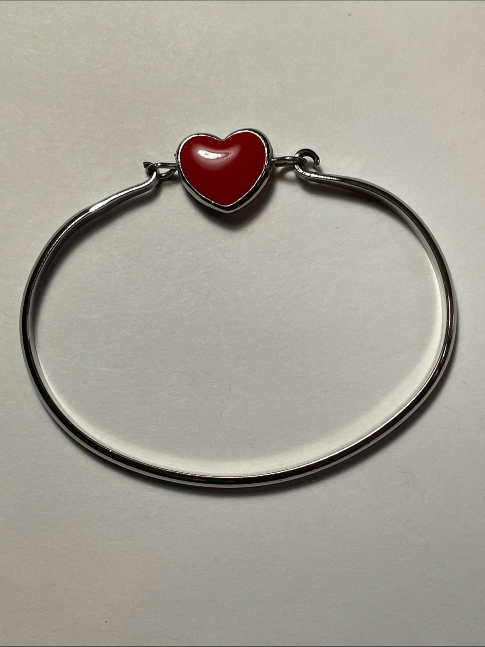 Reversible Red Heart Stone Filigree Bracelet 925 plated
